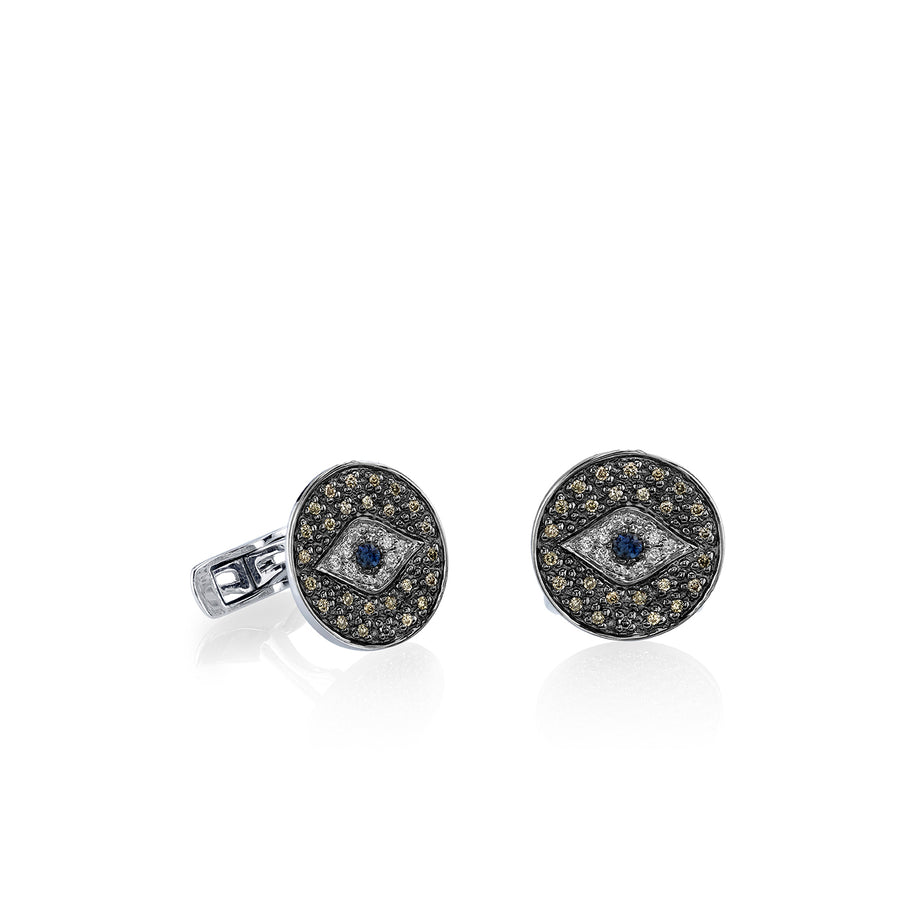 Men's Collection Gold & Diamond Evil Eye Cufflinks - Sydney Evan Fine Jewelry