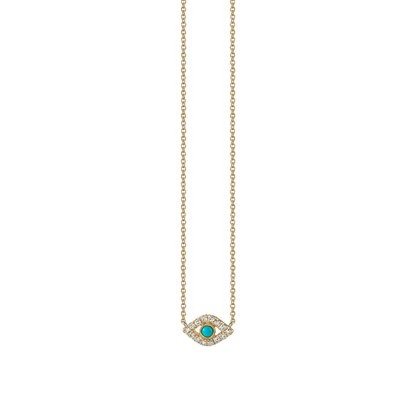 & Diamond Small Bezel Eye Necklace
