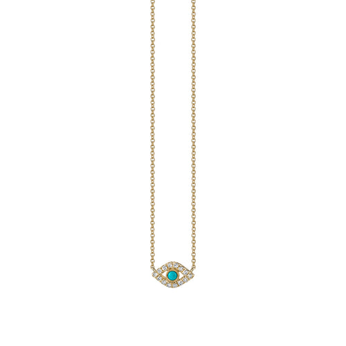 Kids Collection Gold & Diamond Small Bezel Eye Necklace