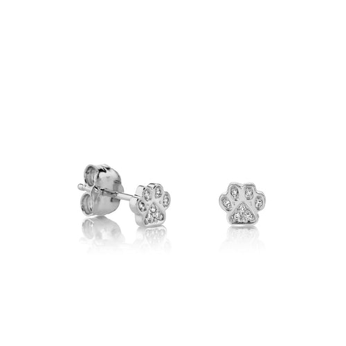 Kids Collection Gold & Diamond Mini Paw Stud