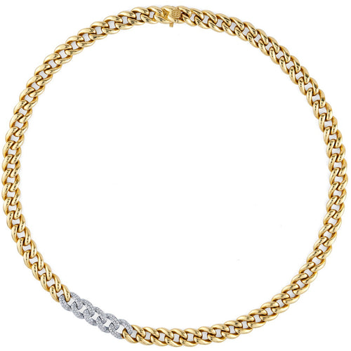 Gold & Diamond Small Link Necklace