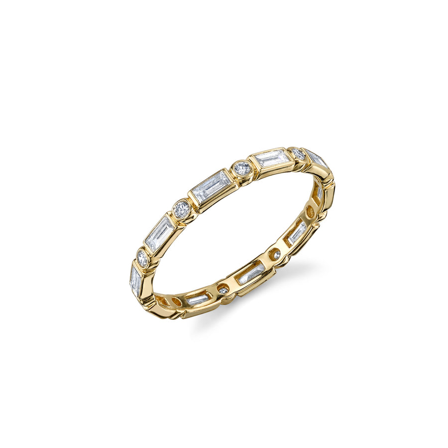 Gold & Gemstone Baguette and Bezel Eternity Ring - Sydney Evan Fine Jewelry