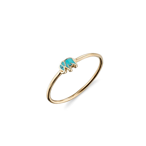 Kids Collection Gold & Enamel Mini Elephant Ring