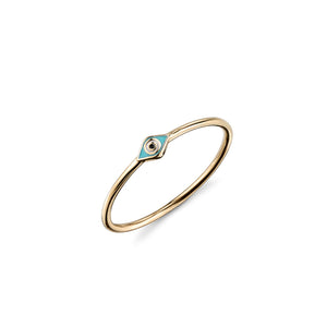 Gold & Enamel Mini Eye Ring - Sydney Evan Fine Jewelry