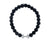 Men's Collection White-Gold Dumbbell Bead on Black Matte Onyx