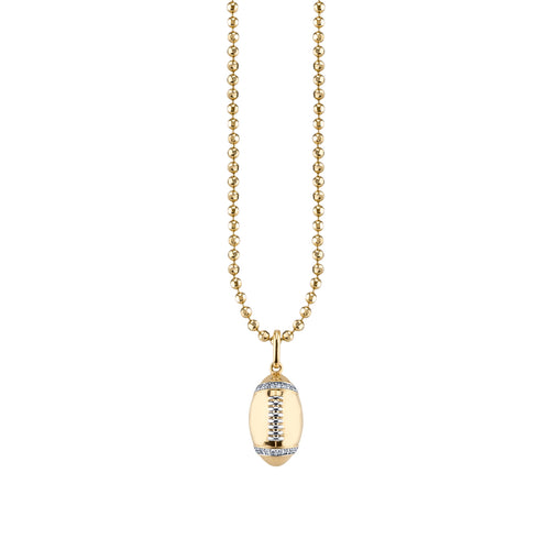 Men's Collection Gold & Diamond Football Necklace