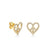 Gold & Diamond Peace Heart Stud