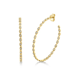 Gold & Diamond Marquise Eye Large Hoops - Sydney Evan Fine Jewelry