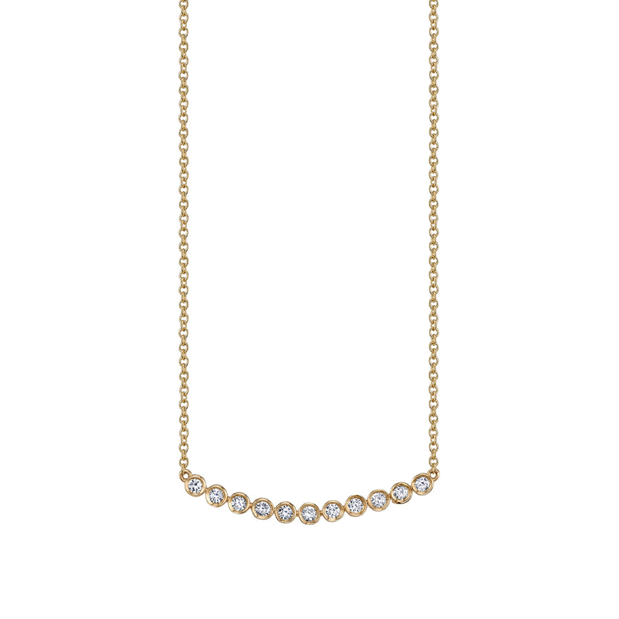 Gold & Diamond 11 Stone Bezel Necklace - Sydney Evan Fine Jewelry