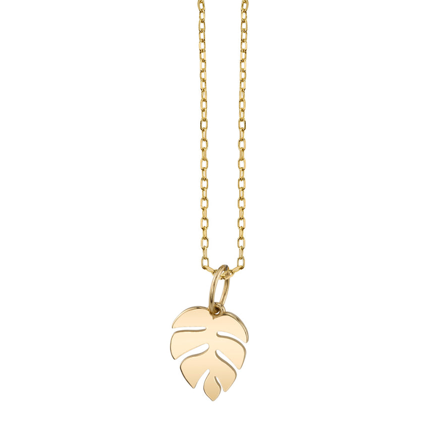 Pure Gold Small Monstera Leaf Charm - Sydney Evan Fine Jewelry