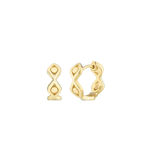 Pure Gold Eye Link Huggie Hoops