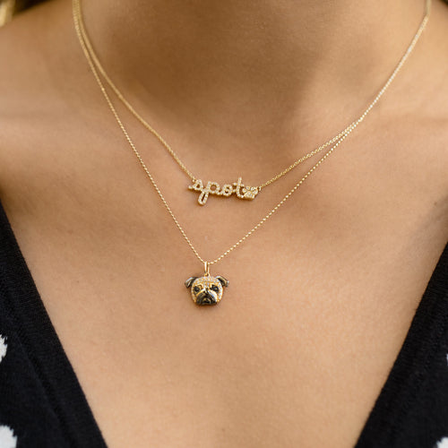 Gold & Diamond Pug Charm
