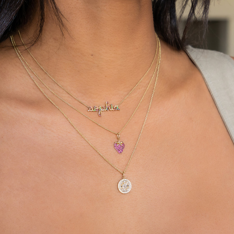 Gold & Ruby Strawberry Charm - Sydney Evan Fine Jewelry