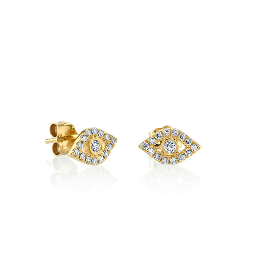 Gold & Diamond Large Bezel Eye Stud