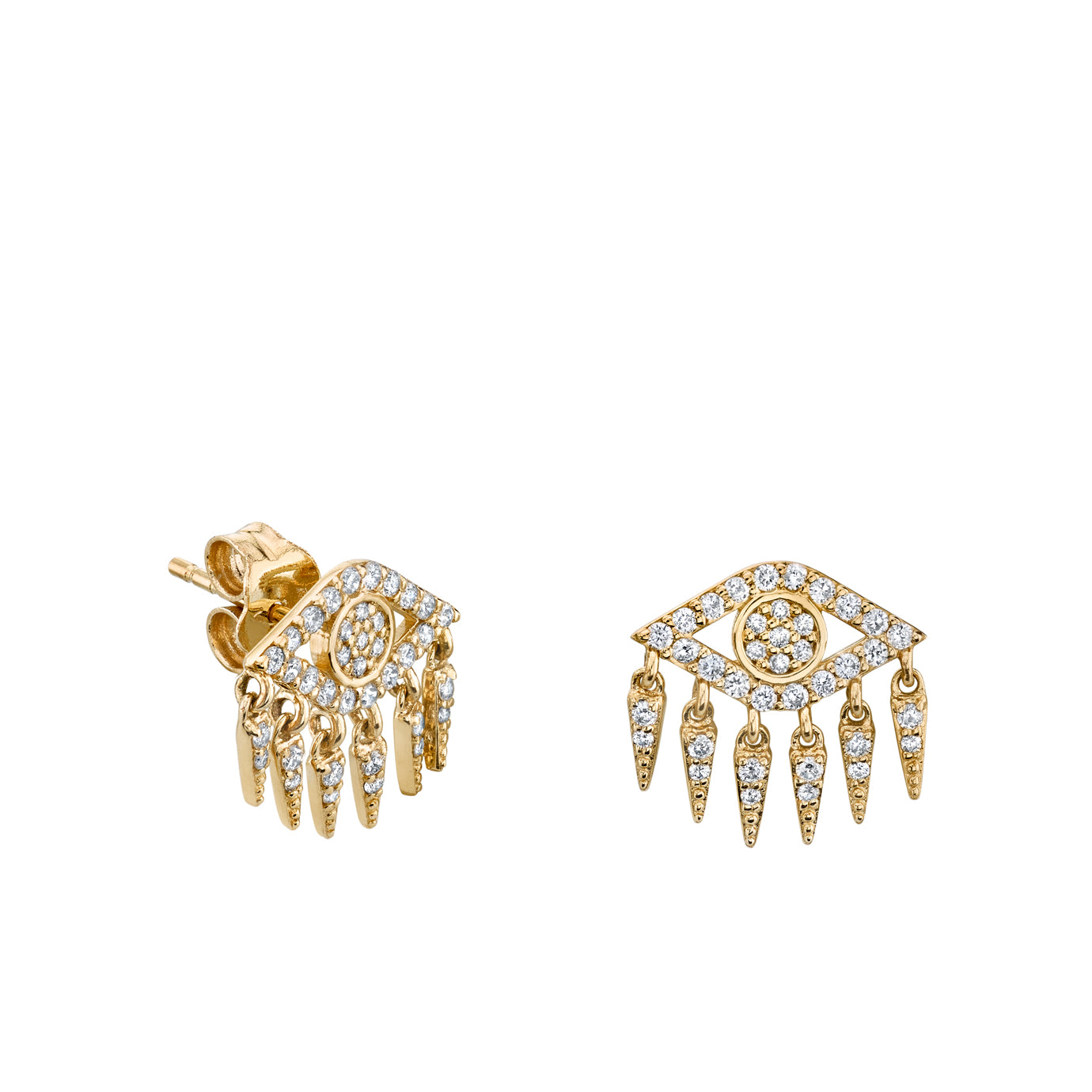 & Diamond Eye Fringe Stud