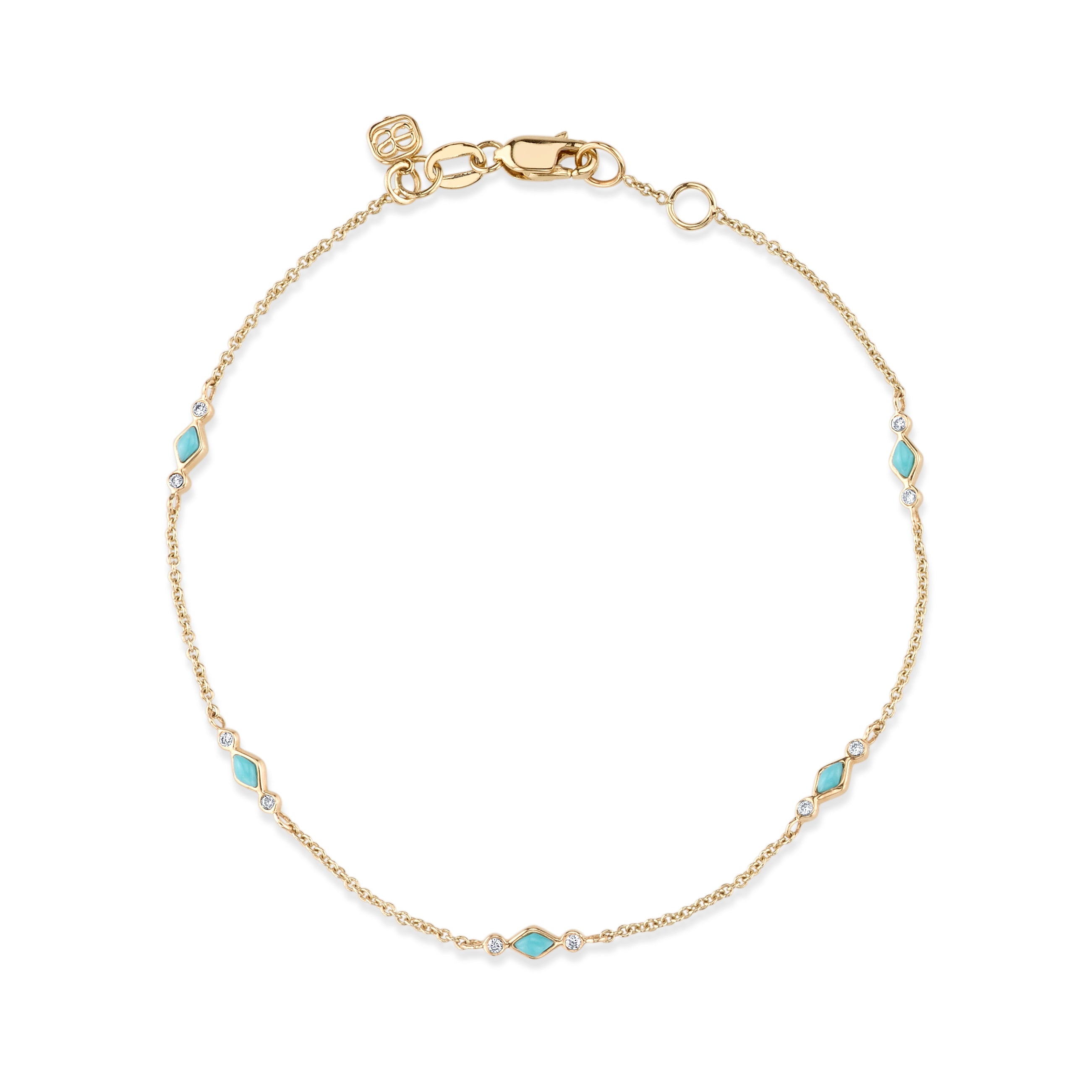 Gold & Diamond Bezel Segment Bracelet
