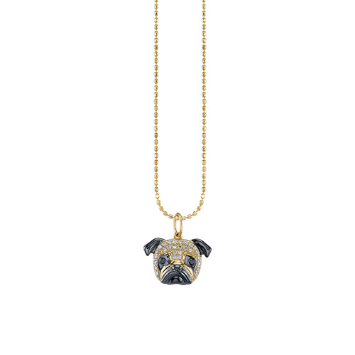 Gold & Diamond Pug Charm