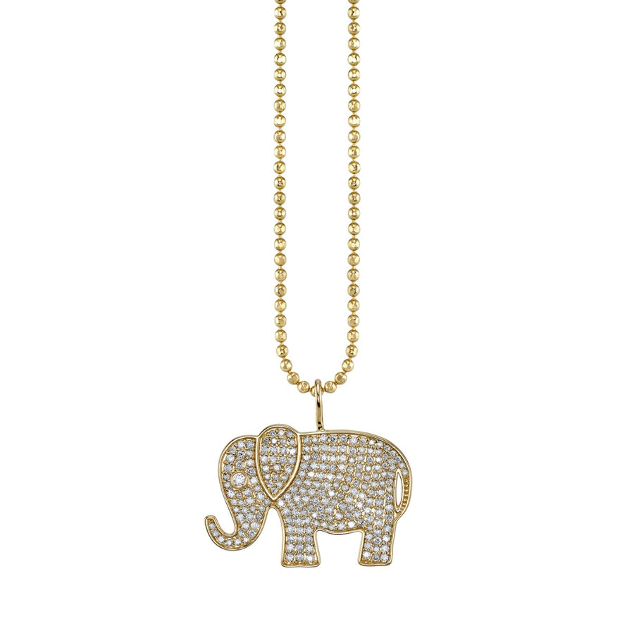 Gold & Diamond Large Elephant Charm - Sydney Evan Fine Jewelry