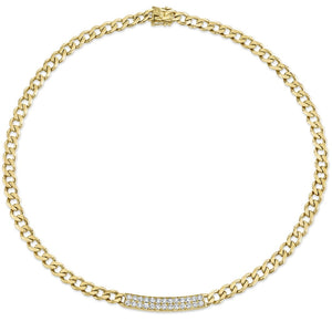 Gold & Diamond Bar Necklace - Sydney Evan Fine Jewelry