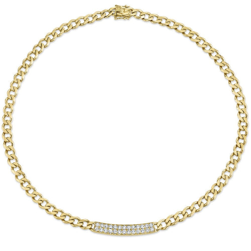 Gold & Diamond Bar Necklace