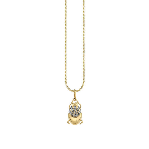 Gold & Diamond Small Scarab Charm