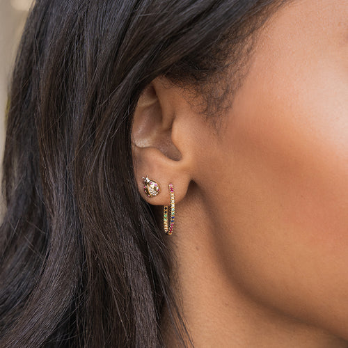 Gold & Rainbow Medium Hoops