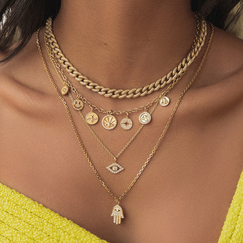Gold & Small Diamond Link Necklace