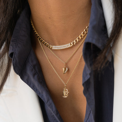 Gold & Diamond Bar Necklace