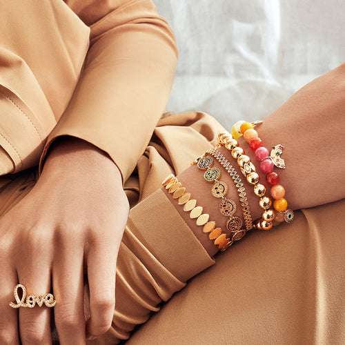 Gold & Rainbow Marquise Eye Tennis Bracelet