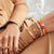 Gold & Rainbow Marquise Eye Tennis Bracelet