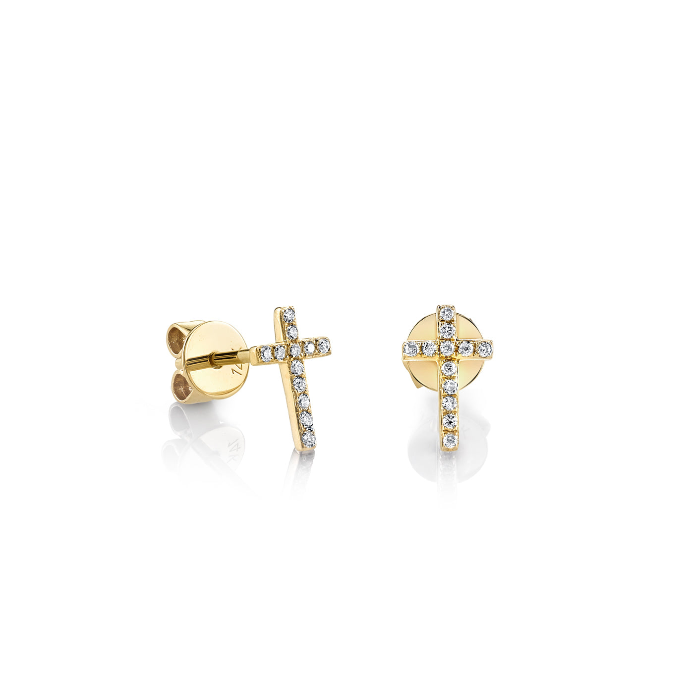 & Diamond Small Cross Stud