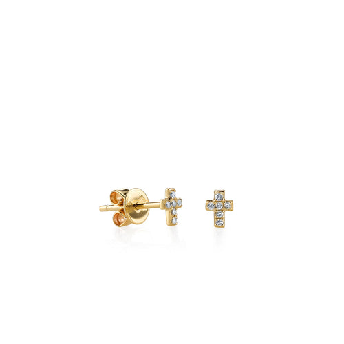 Kids Collection Gold & Diamond Mini Cross Stud