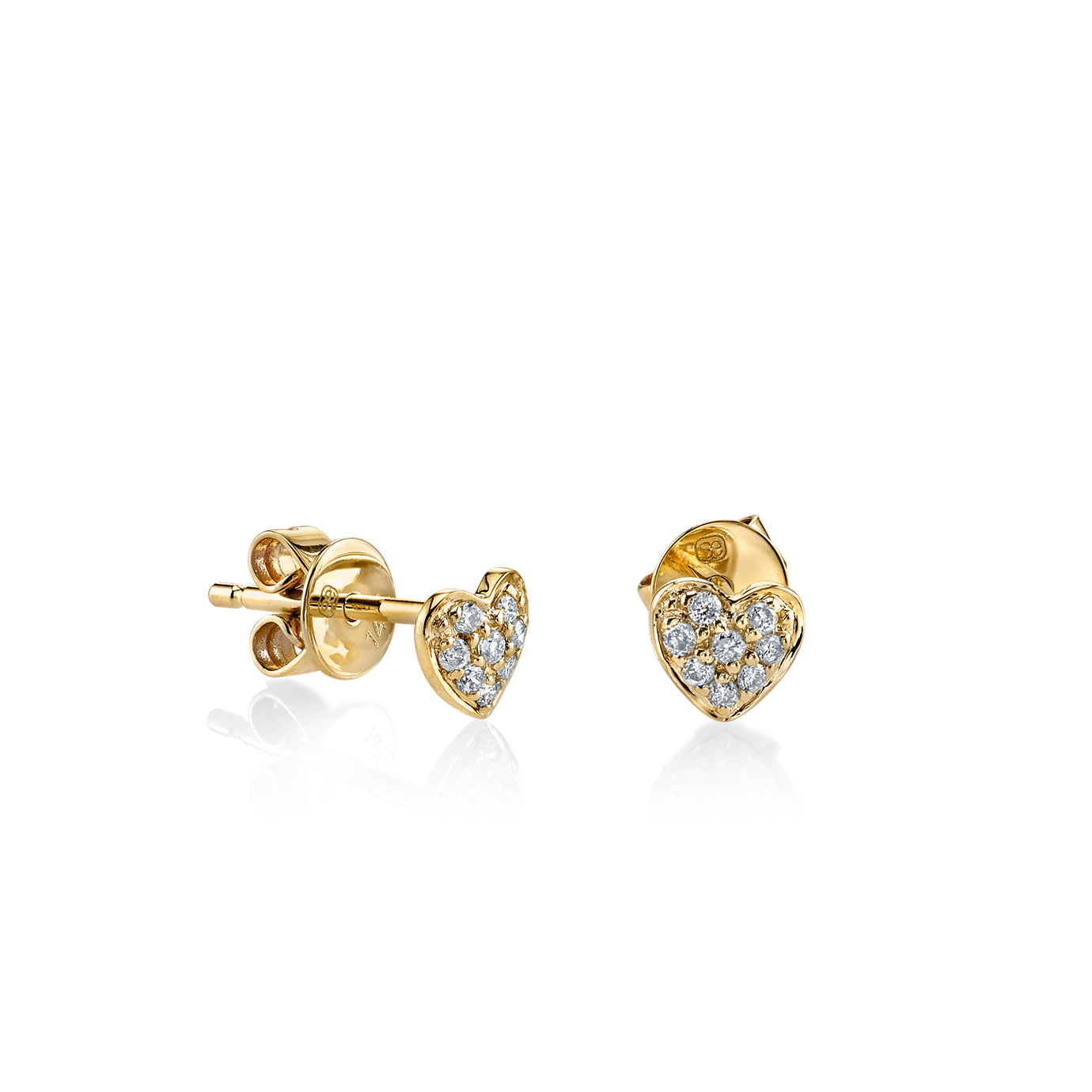& Diamond Tiny Heart Stud
