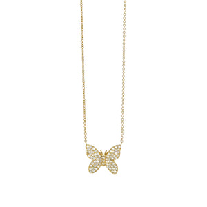 Gold & Diamond Butterfly Necklace - Sydney Evan Fine Jewelry