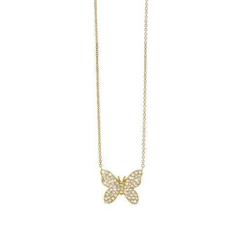 Gold & Diamond Butterfly Necklace