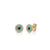 Gold & Diamond Turquoise Enamel Small Evil Eye Stud