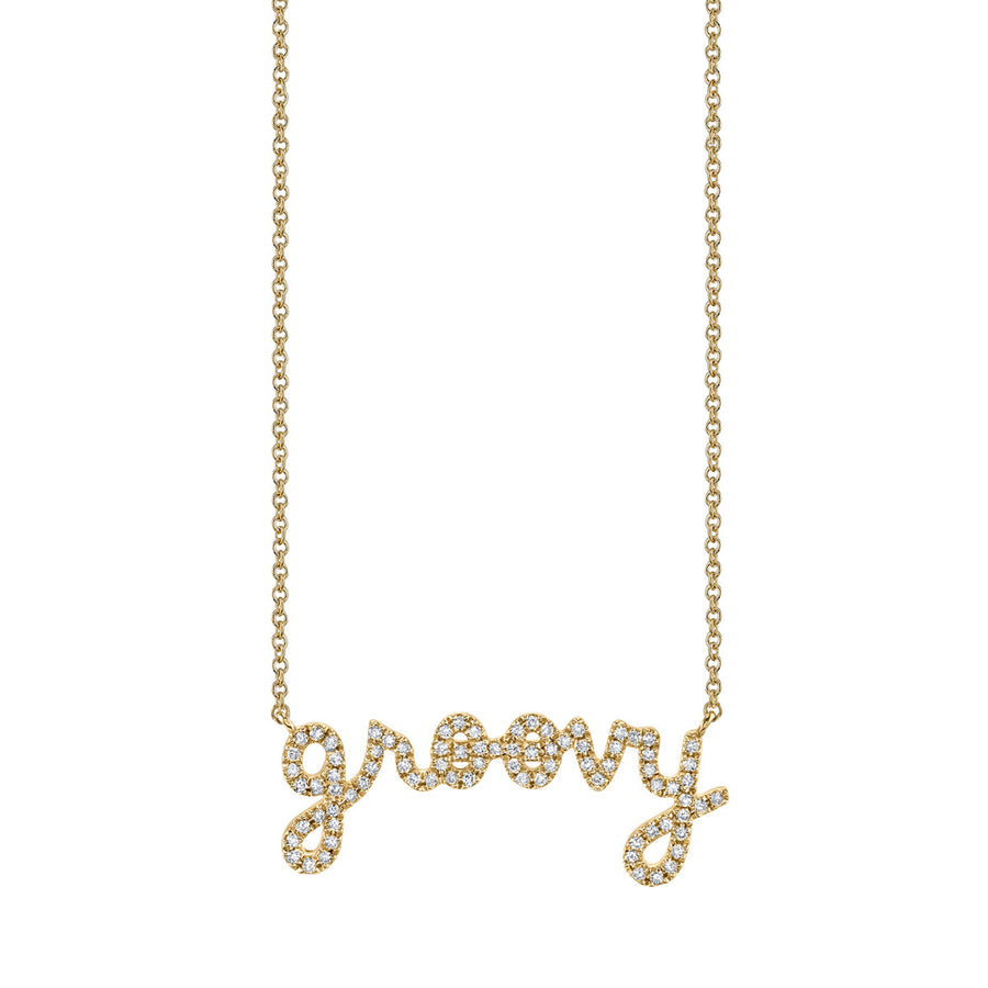 Gold & Diamond Small Groovy Necklace - Sydney Evan Fine Jewelry