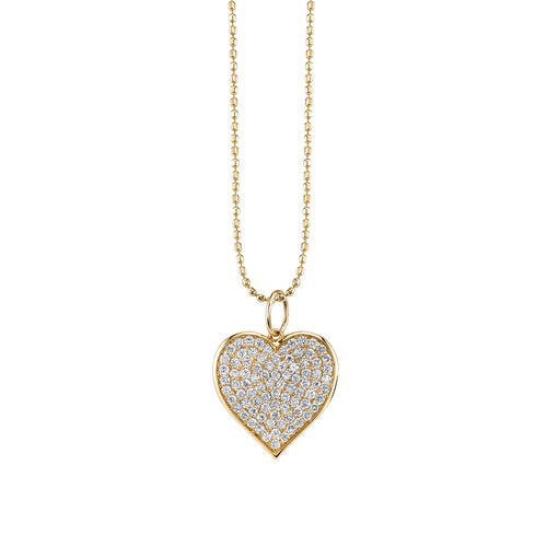 Gold & Diamond Large Heart Charm