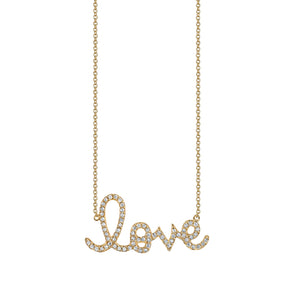 Gold & Diamond Large Love Necklace - Sydney Evan Fine Jewelry