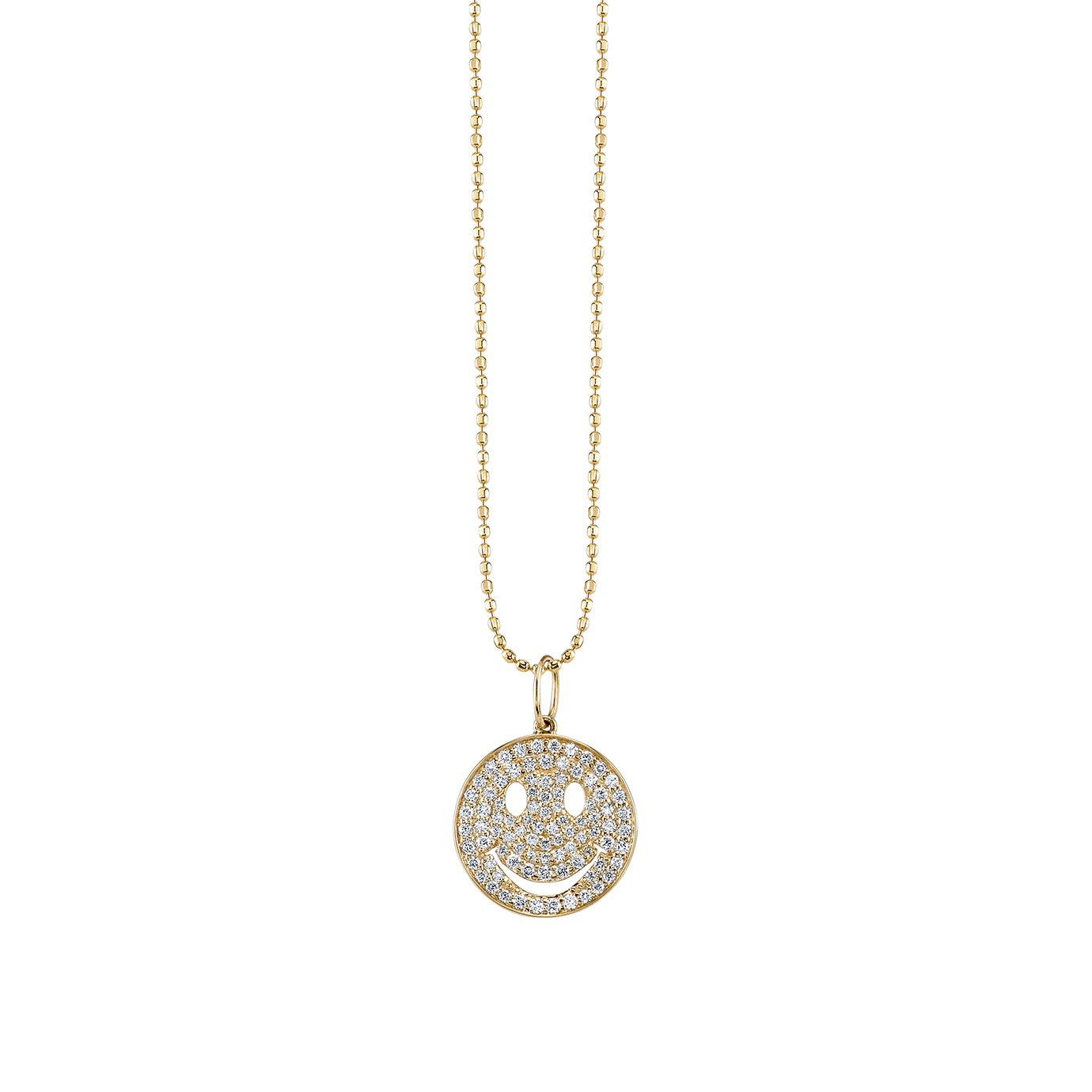 & Diamond Medium Happy Face Charm