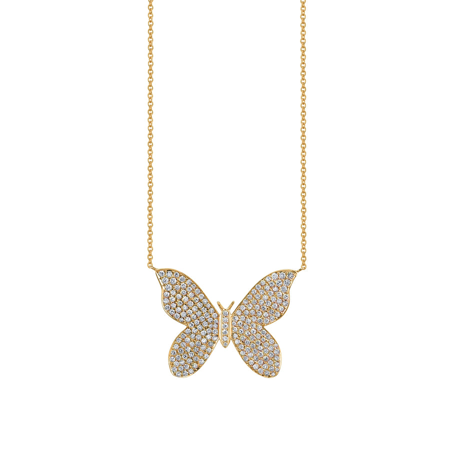 Gold & Diamond Large Butterfly Necklace - Sydney Evan Fine Jewelry