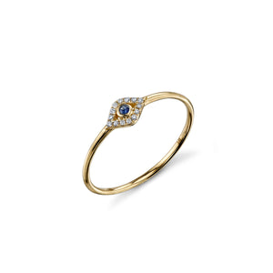 Gold & Diamond Small Bezel Eye Ring - Sydney Evan Fine Jewelry