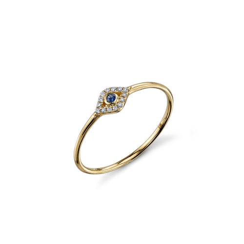 Gold & Diamond Small Bezel Eye Ring