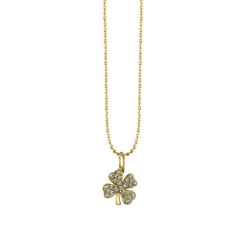 Gold & Diamond Small Clover Charm