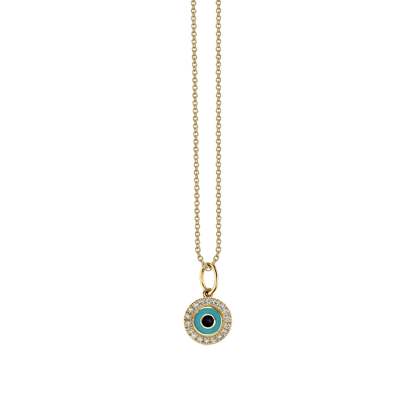 & Diamond Small Enamel Round Eye Charm