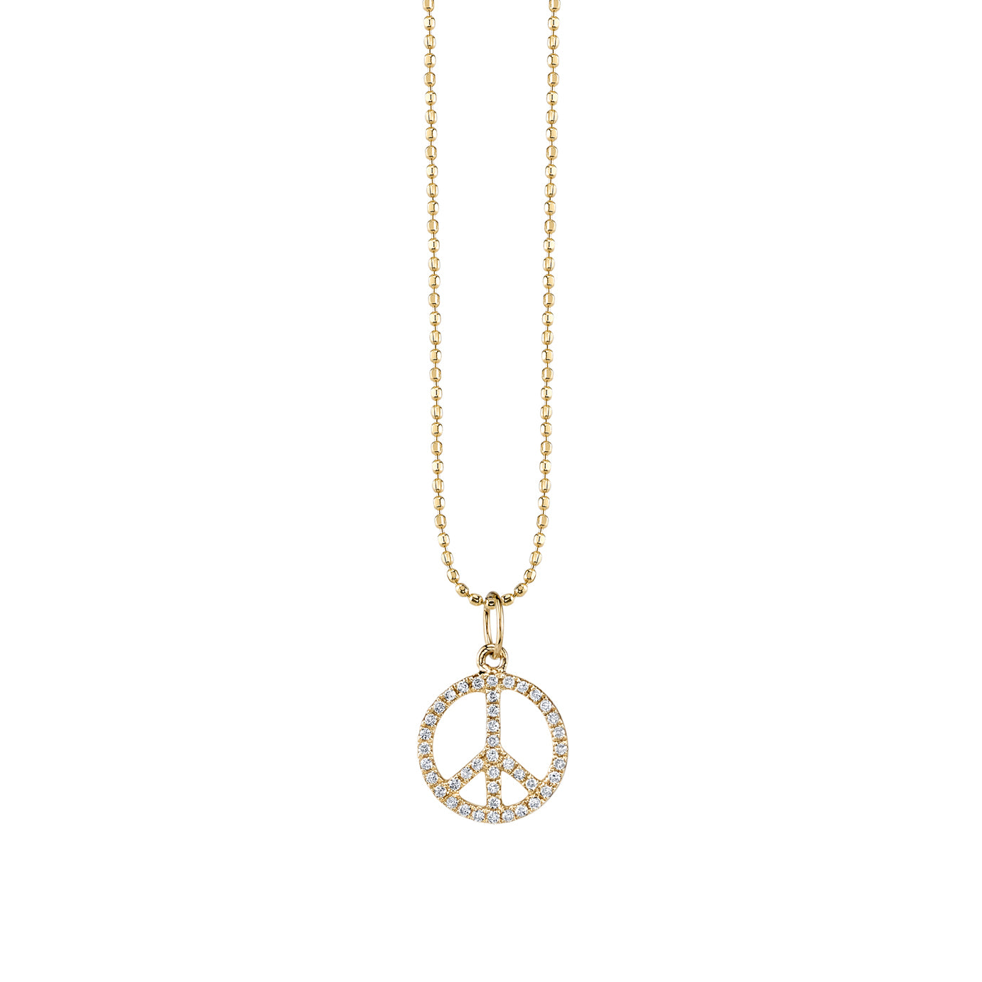 & Diamond Small Peace Sign Charm