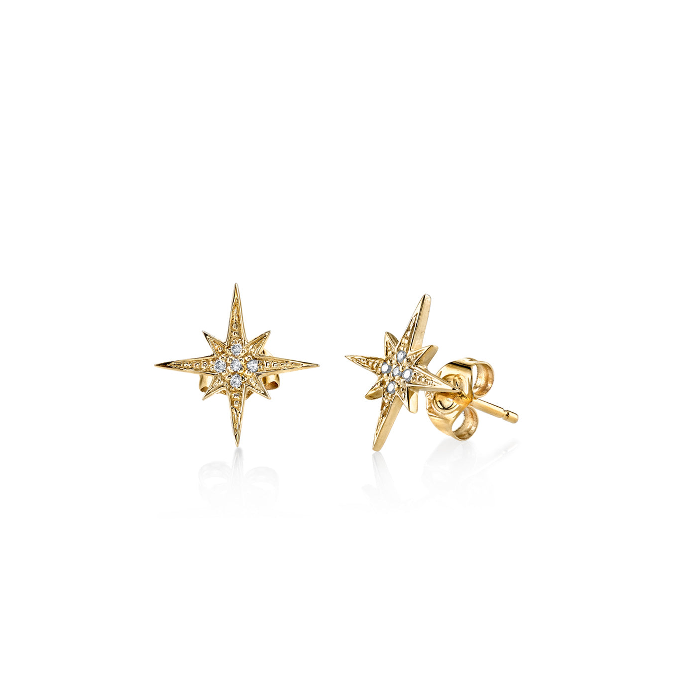 & Diamond Small Starburst Stud