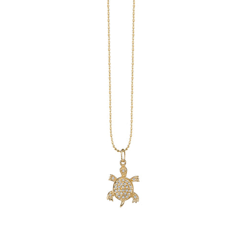 Gold & Diamond Turtle Charm