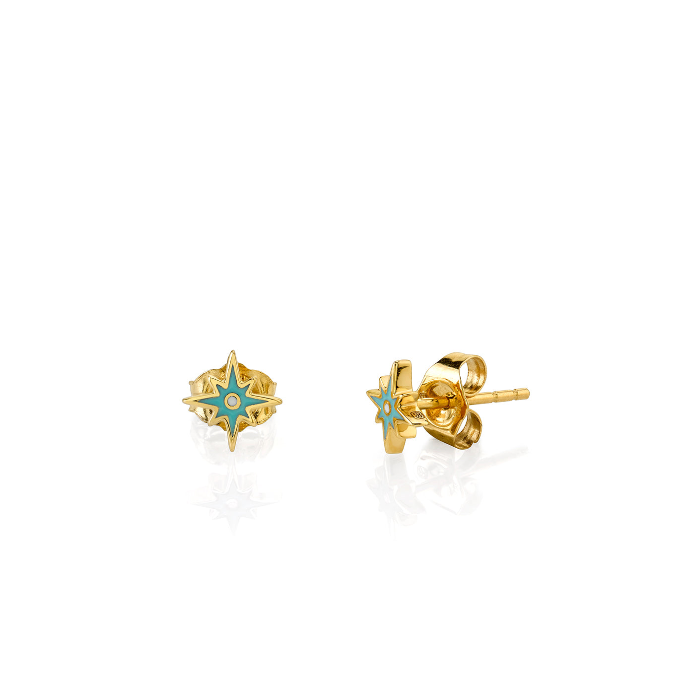 Gold & Mini Enamel Starburst Stud