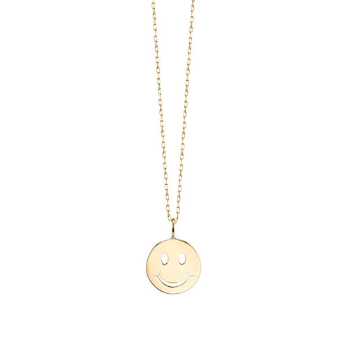 Pure Gold Small Happy Face Charm